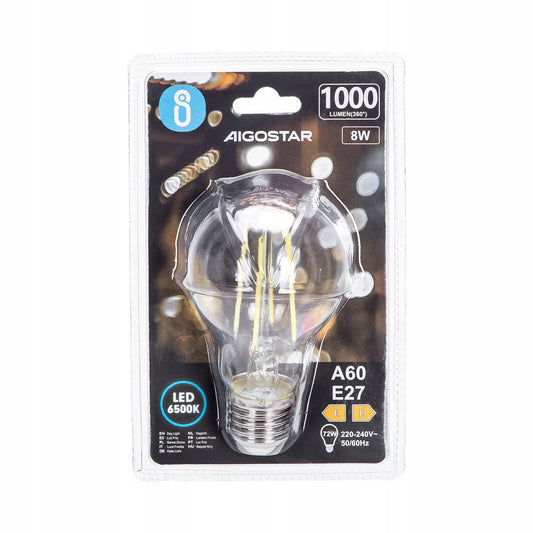 AIGOSTAR LED GOCCIA FILAMENT 8W=72 6500K