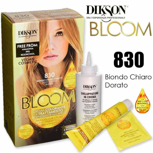 DIKSON BLOOM CREMA COLORANTE SENZA AMMONIACA 830 BIONDO CHIARO DORATO