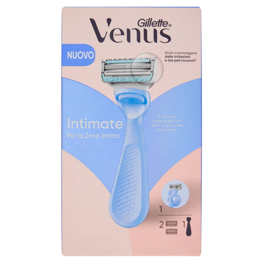 GILLETTE VENUS INTIMATE PER PELI E PELLE DELLA ZONA INTIMA RASOIO + 2 RICAMBI