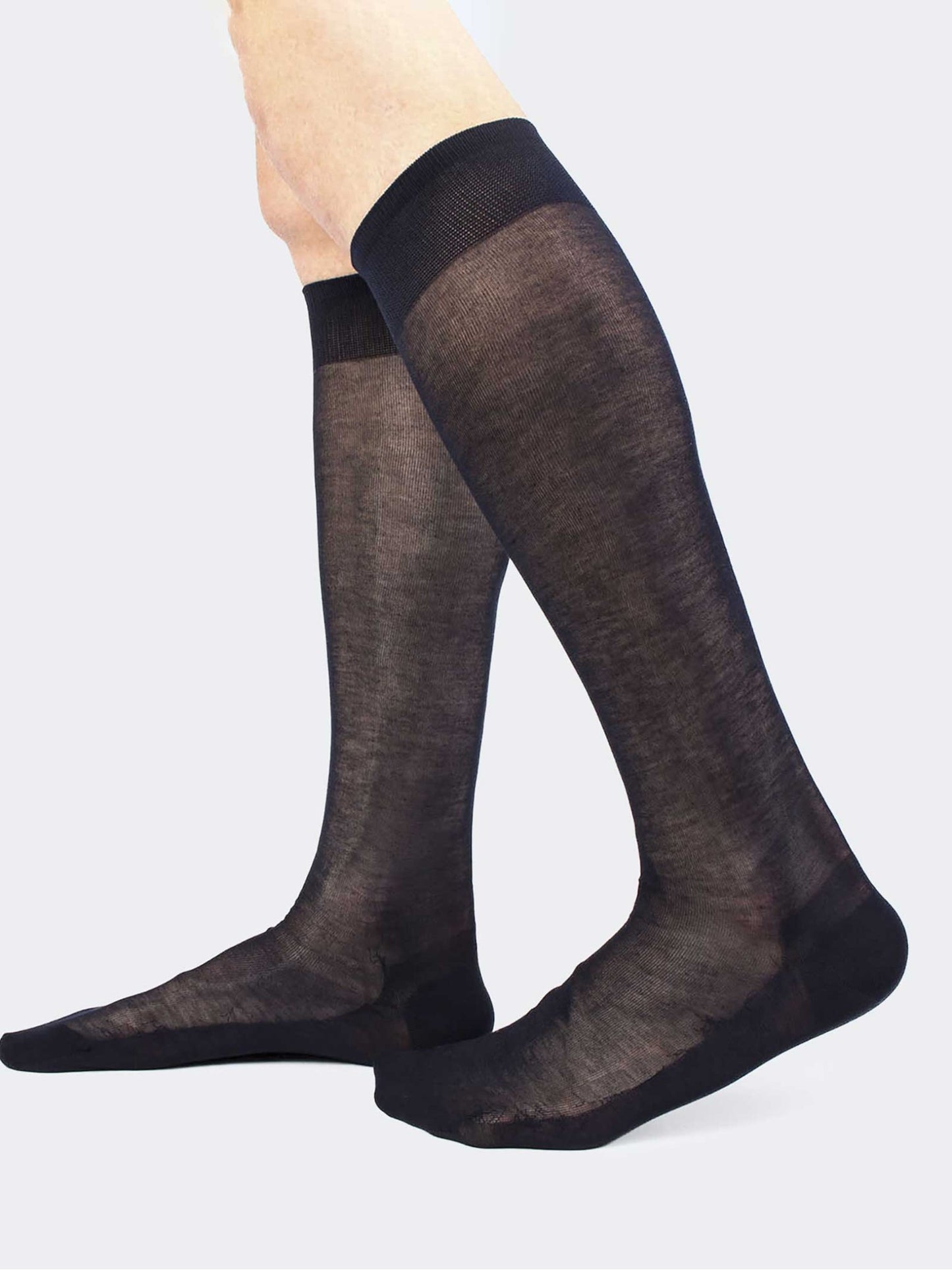 ARGARI CHIFFON FILO DI SCOZIA CALZA LUNGA RASATA 11 1/2 - 12 BLU ART. 471 LMR