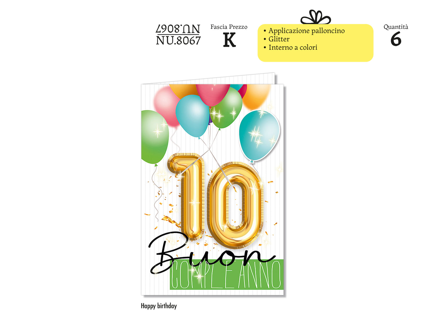 CROMO NB BIGLIETTO NUMERO 10 APPLICAZIONE PALLONCINO NU.8067