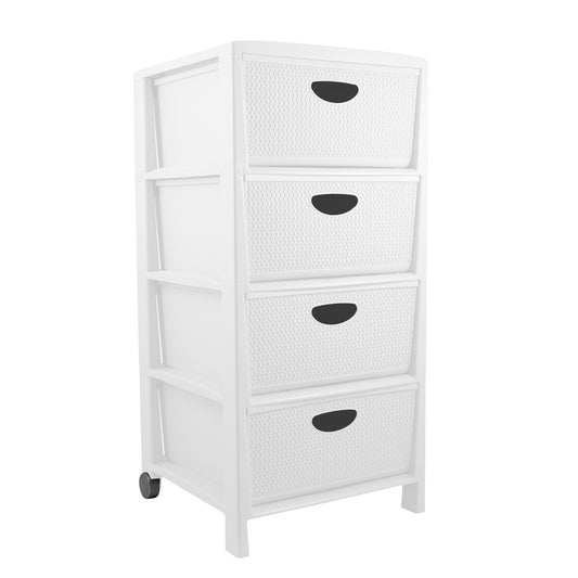 BELLI E FORTI INTRECCIO CASSETTIERA 4 CASSETTI CM.40X75X40 BIANCO