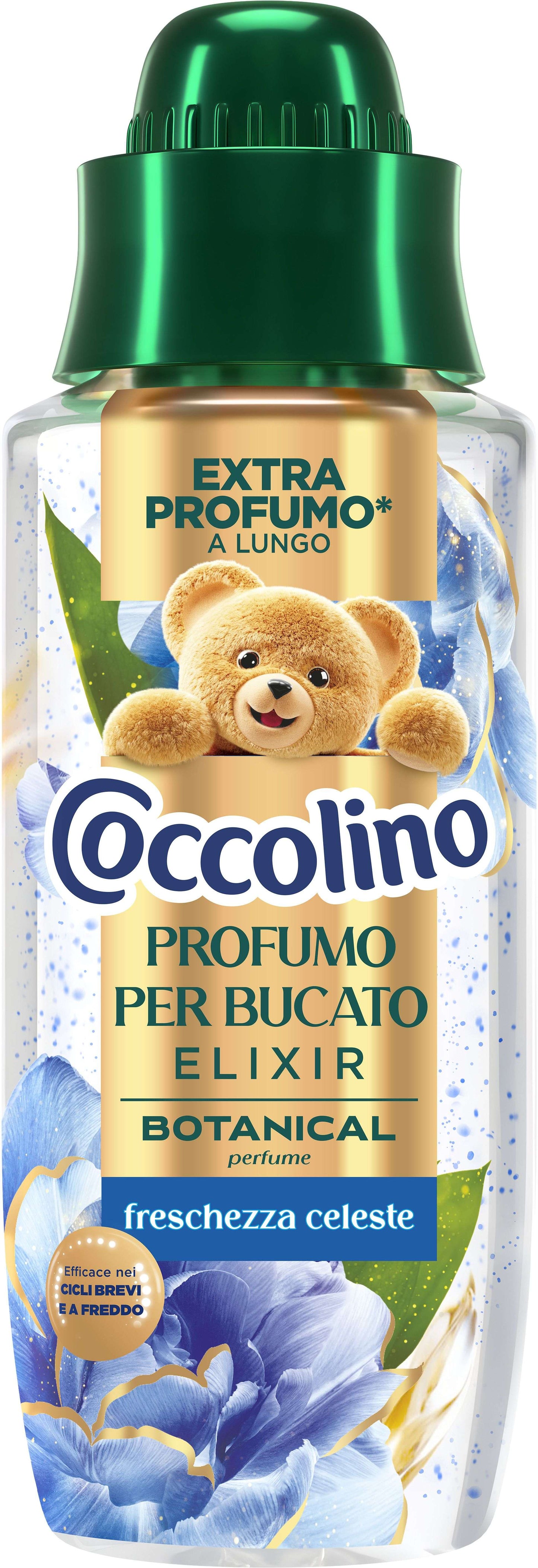 COCCOLINO PROFUMO PER BUCATO ELIXIR 342ML BOTANICAL PERFUME FRESCHEZZA CELESTE