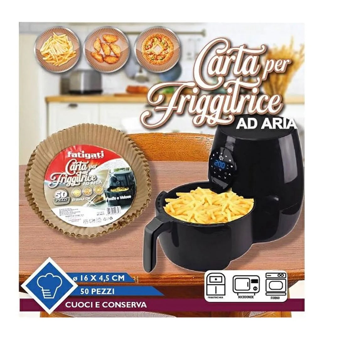 FATIGATI CASA CARTA FORNO PER FRIGGITRICE AD ARIA CM.16X4,5 50PZ