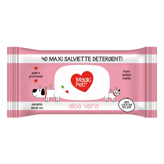 MAGIC PET SALVIETTE CANE CM.30X20 POP-UP 40PZ ALOE VERA