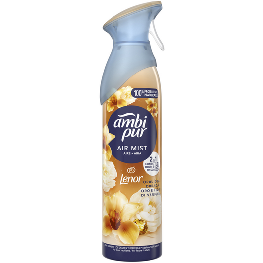 AMBIPUR AIR MIST ARIA DEO SPRAY 185ML LENOR 2IN1 ORO E FIORI DI VANIGLIA