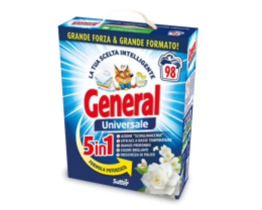 GENERAL POLVERE 5,40KG 98 LAVAGGI UNIVERSALE 5IN1 FORMULA POTENZIATA