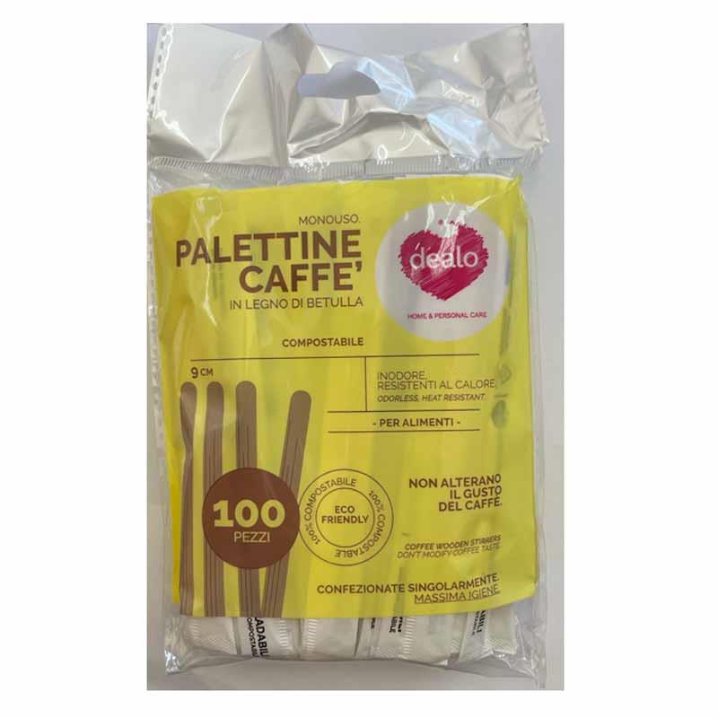 DEALO PALETTINE CAFFE' IN LEGNO MONOUSO CM.9 100PZ
