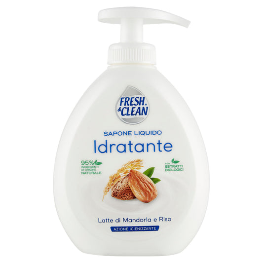 FRESH&CLEAN SAPONE LIQUIDO 300ML IDRATANTE LATTE DI MANDORLA E RISO