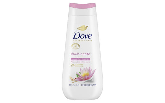 DOVE ADVANCED CARE DOCCIASCHIUMA 225ML ILLUMINANTE ACQUA DI RISO E FIORI DI LOTO