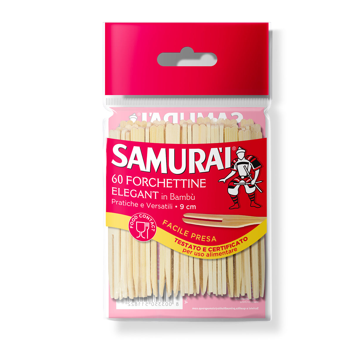 SAMURAI 250 FORCHETTINE ELEGANCE LEGNO BAMBU' 9CM