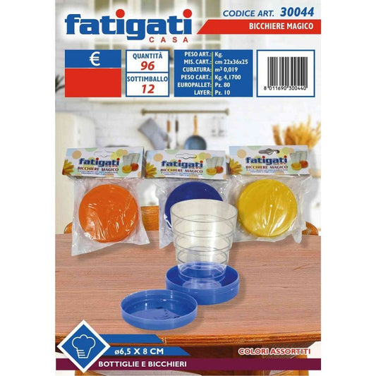 FATIGATI BICCHIERE MAGICO TASCABILE CM.6,5X8 COLORI ASSORTITI