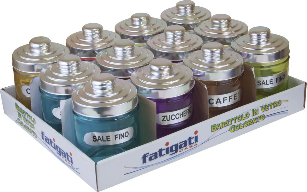 FATIGATI BARATTOLO VETRO COLORATO 700ML ASSORTITO