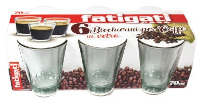 FATIGATI CASA BICCHIERINI PER CAFFE' IN VETRO 6PZ