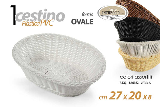 GICOS CESTINO PLASTICA PVC OVALE CM.27X20X8 COLORI ASSORTITI