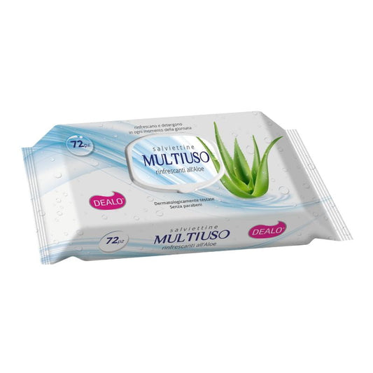 DEALO SALVIETTINE MULTIUSO RINFRESCANTI ALL'ALOE 72PZ