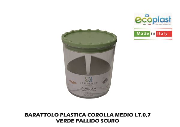 ECOPLAST COROLLA ERMETICO MEDIUM 0,7LT VERDE PALLIDO SCURO