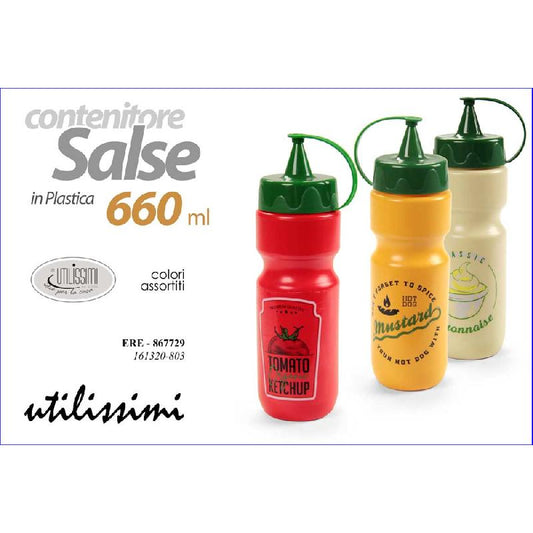 GICOS CONTENITORE SALSE IN PLASTIICA 660ML COLORI ASSORTITI