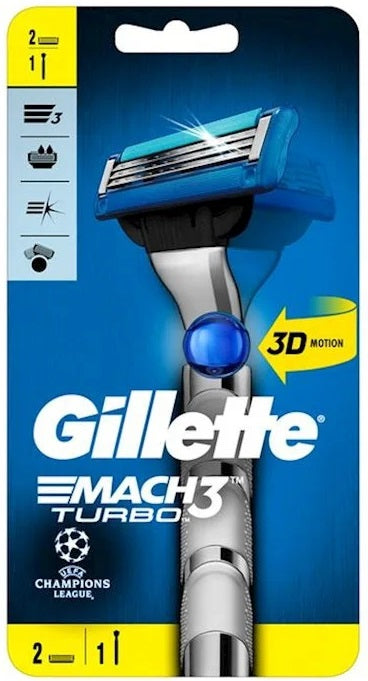 GILLETTE MACH3 TURBO RASOIO +2 RICARICHE