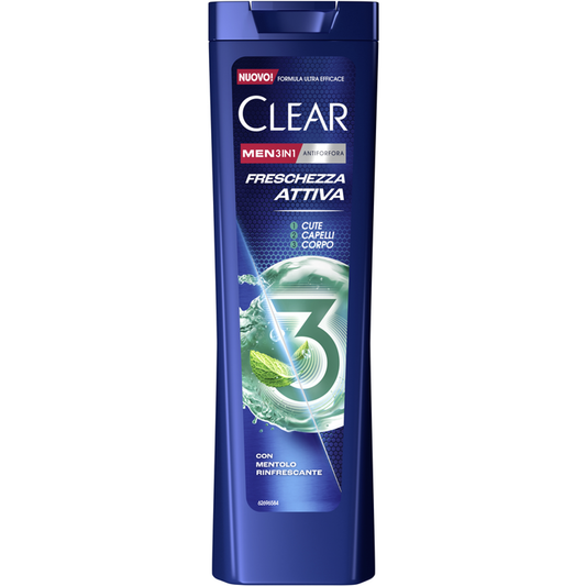 CLEAR MEN SHAMPOO 225ML ANTIFORFORA 3IN1 FRESCHEZZA ATTIVA CON MENTOLO RINFRESCANTE