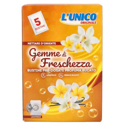 L'UNICO GEMME DI FRESCHEZZA PROFUMA BUCATO BUSTINE PRE-DOSATE 5PZ NETTARE D'ORIENTE