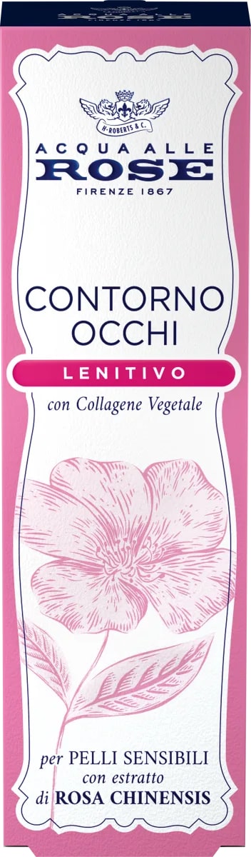 ROBERTS ACQUA ALLE ROSE CONTORNO OCCHI 15ML LENITIVO CON COLLAGENE VEGETALE PELLI SENSIBILI ESTRATTO DI ROSA CHINENSIS