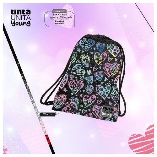 TINTA UNITA YOUNG GLAMOUR SAKKI BAG NERO CM.40X32 ART.61152