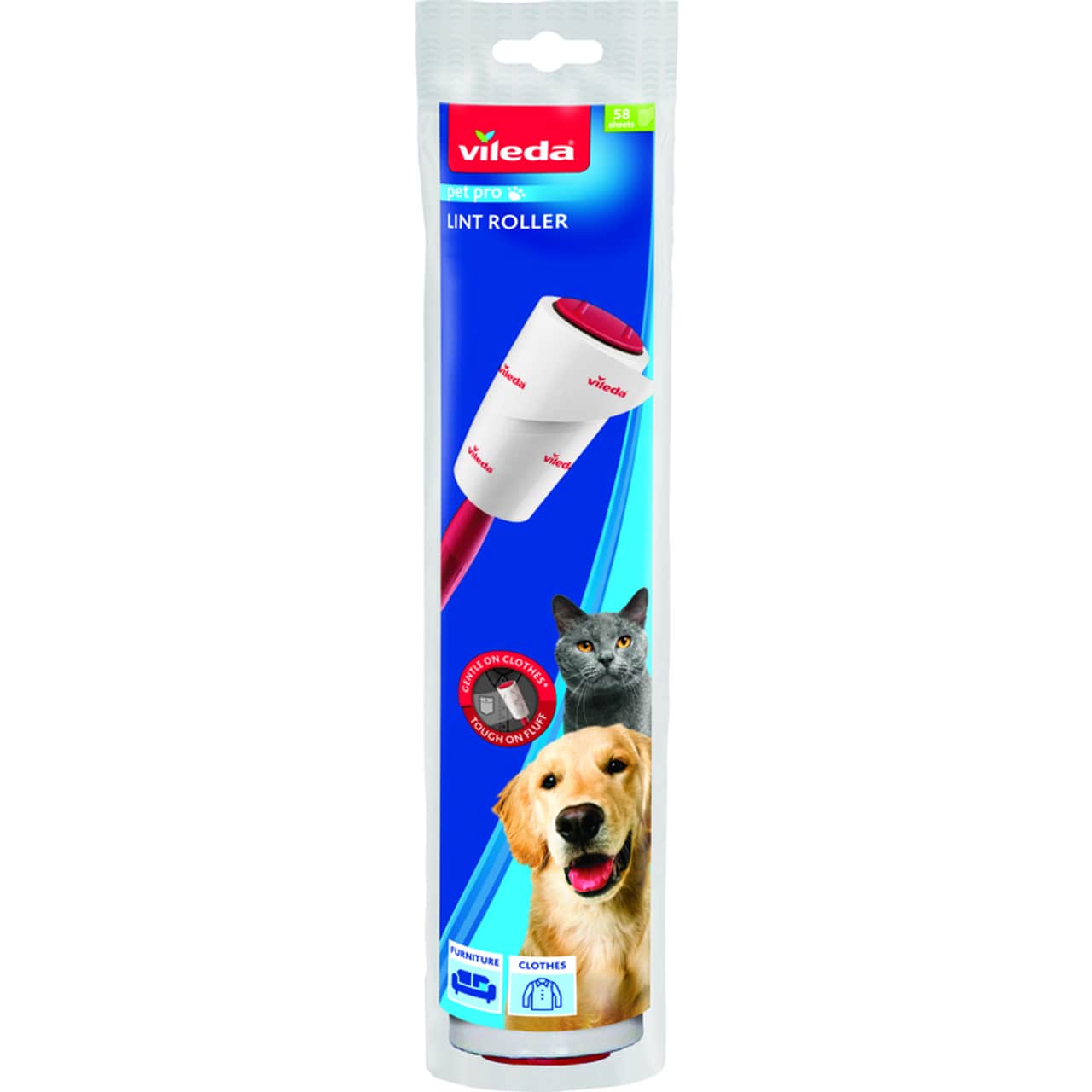 VILEDA PET PRO LINT ROLLER SPAZZOLA ADESIVA 58 FOGLI