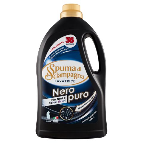 SPUMA DI SCIAMPAGNA LAVATRICE LIQUIDO 1,620L 36LAV. NERO PURO PER NERI E COLORI SCURI