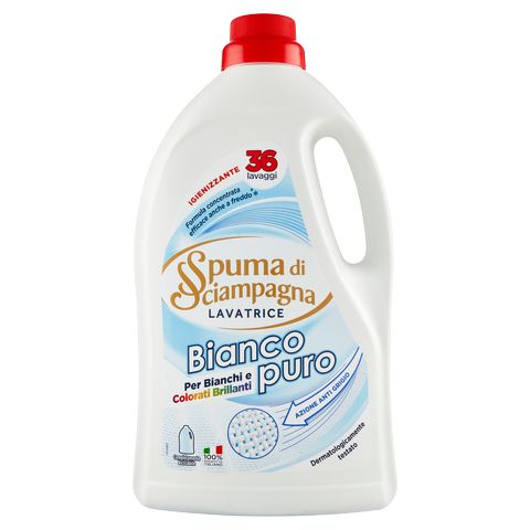 SPUMA DI SCIAMPAGNA LAVATRICE LIQUIDO 1,620L 36LAV. BIANCO PURO PER BIANCHI E COLORI BRILLANTI