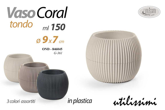 GICOS VASO CORAL TONDO IN PLASTICA CM.9X7 150ML COLORI ASSORTITI