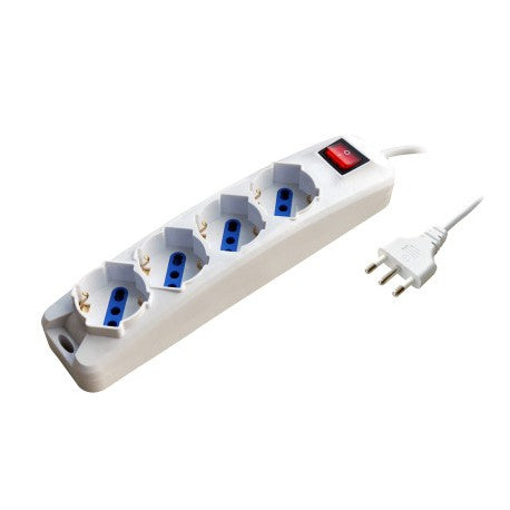 IMPERIA MULTIPRESA 4 POSTI SCHUKO+ INTERRUTTORE 16A CAVO 1,5MT
