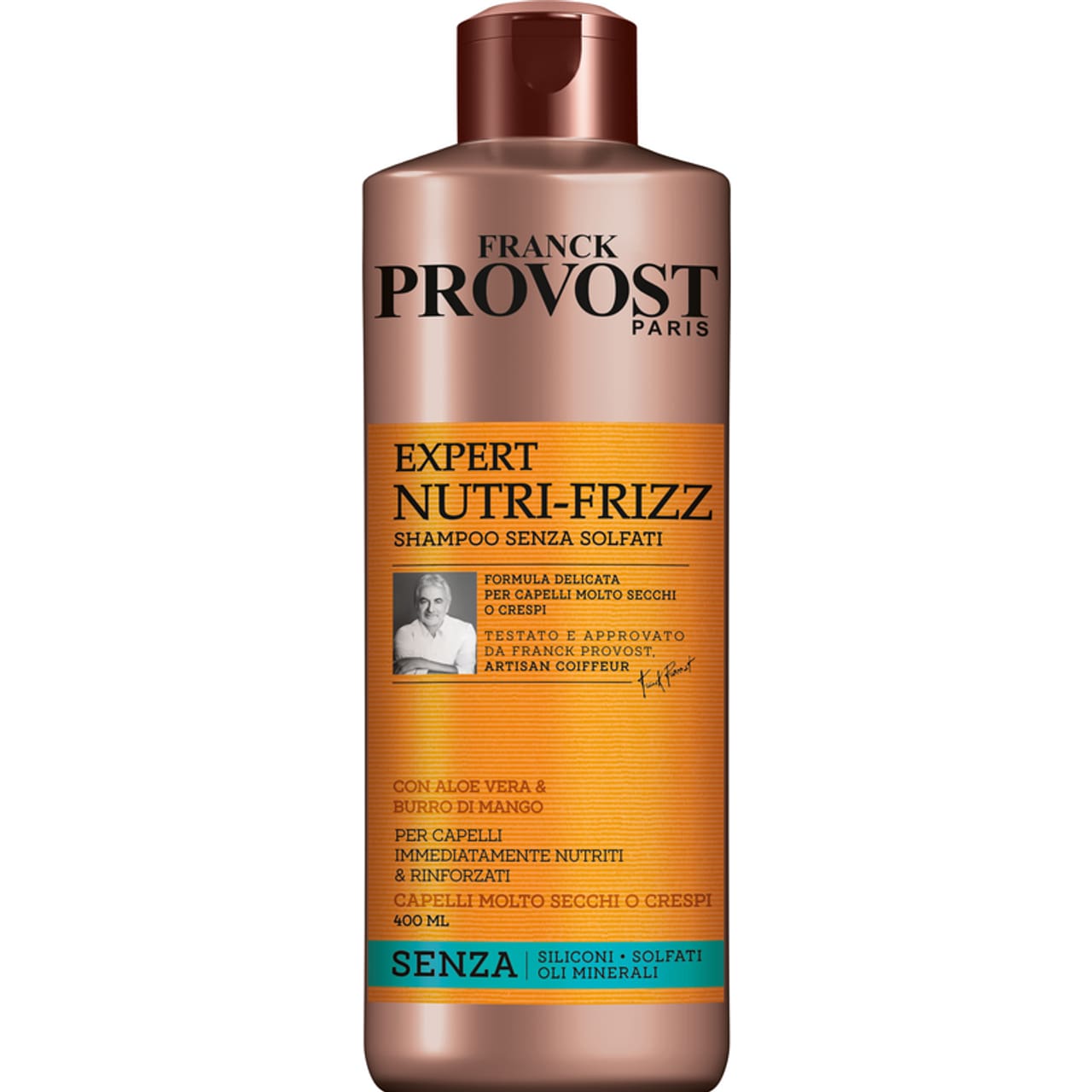 FRANCK PROVOST SHAMPOO 400ML EXPERT NUTRI-FRIZZ SENZA SOLFATI CAPELLI MOLTO SECCHI O CRESPI ALOE VERA & BURRO DI MANGO