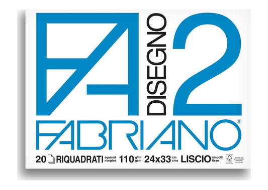 FABRIANO F2 20 FOGLI 110G/M2 24X33 LISCIO SQUADRATO