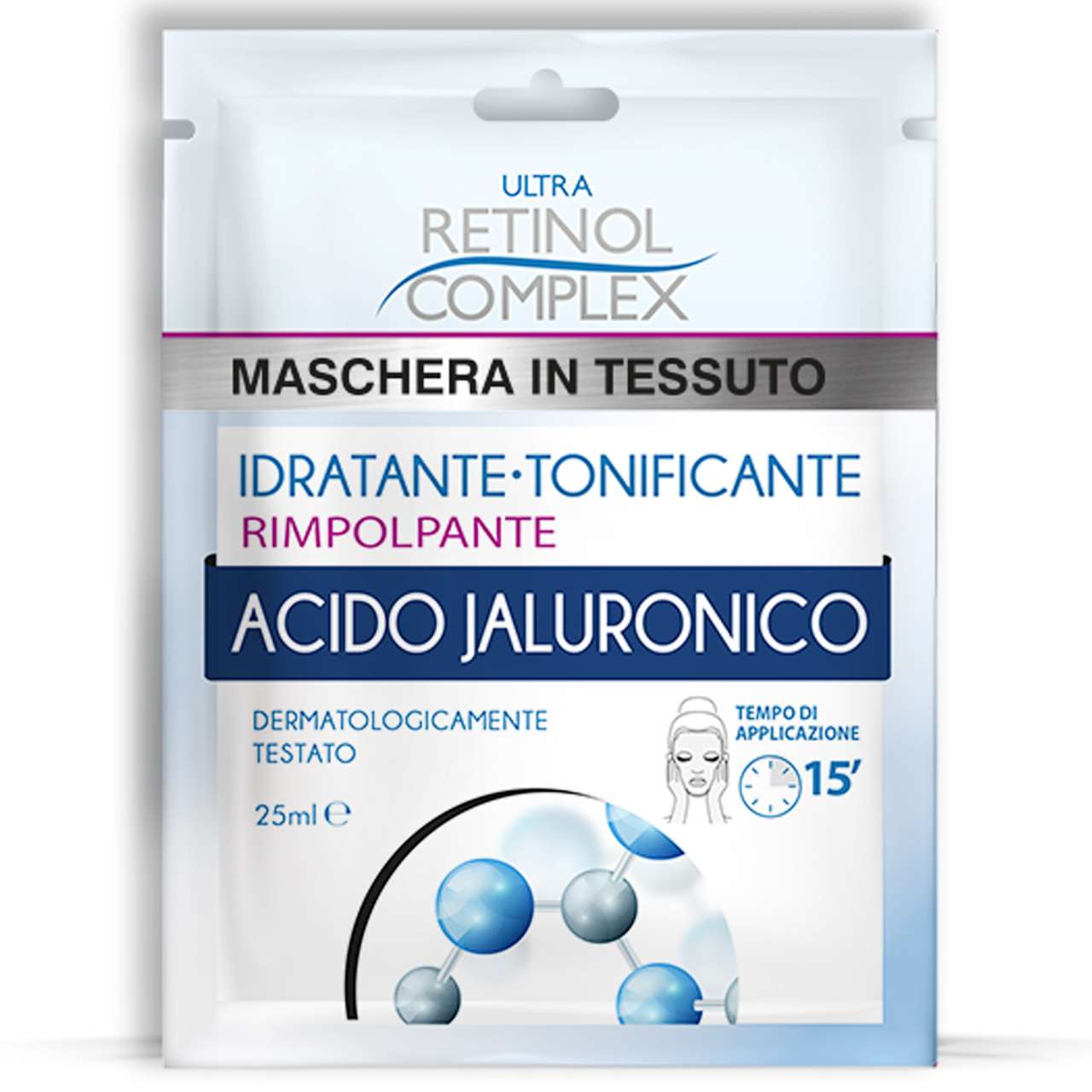 ULTRA RETINOL COMPLEX MASCHERA IN TESSUTO IDRATANTE TONIFICANTE RIMPOLPANTE ACIDO JALURONICO 25ML
