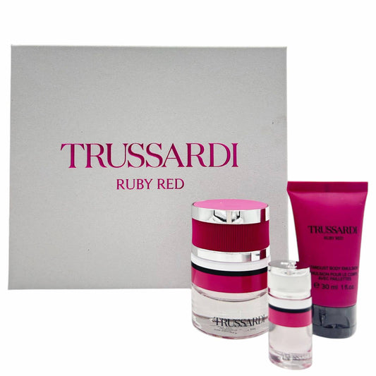 TRUSSARDI RUBY RED CONFEZIONE EDP 30ML +TRAVEL SIZE EDP 7ML+BODY LOTION 30ML