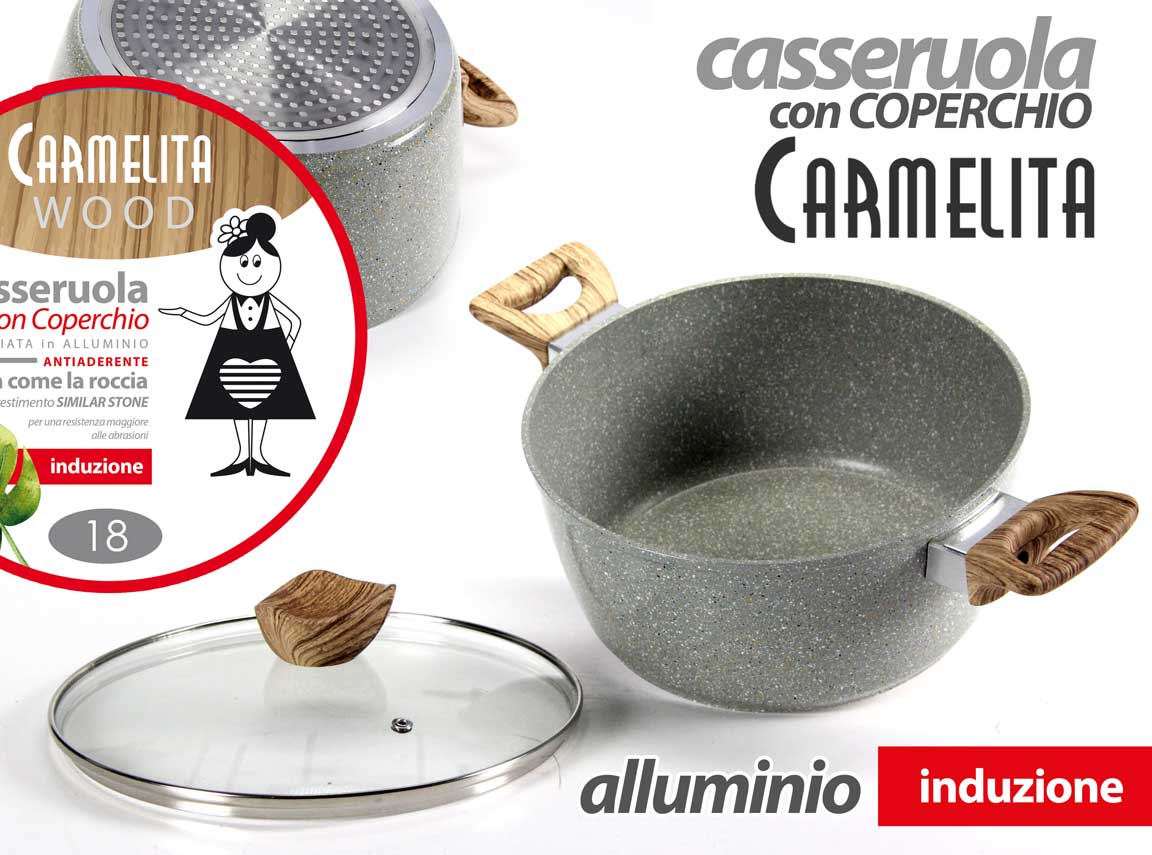 GICOS CARMELITA WOOD CASSERUOLA CON COPERCHIO 2 MANICI 20CM