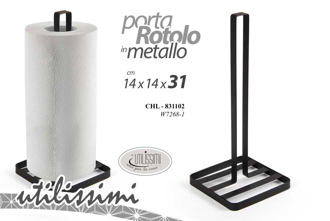 GICOS PORTAROTOLO IN METALLO CM.14X14X31 NERO