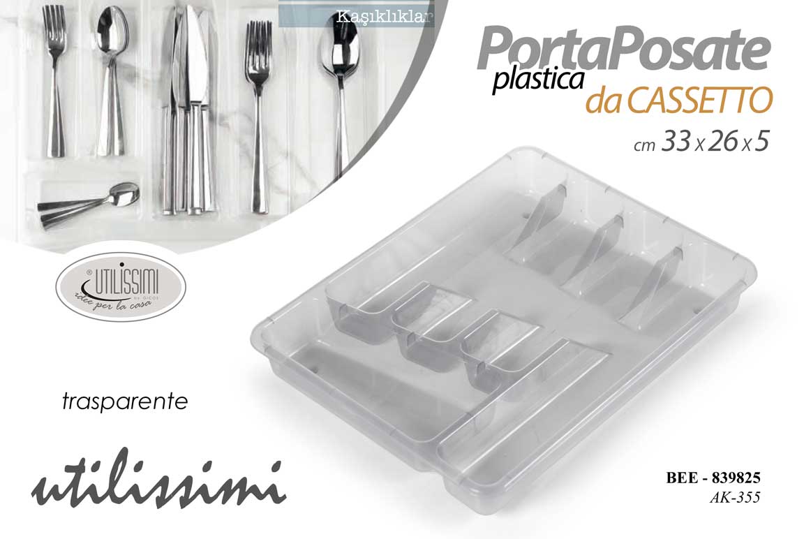 GICOS PORTAPOSATE PLASTICA DA CASSETTO CM.33X26X5 TRASPARENTE