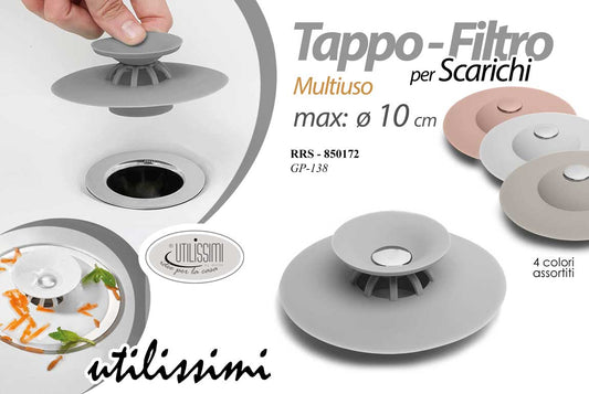 GICOS TAPPO-FILTRO PER SCARICHI MULTIUSO MAX CM.10 COLORI ASSORTITI