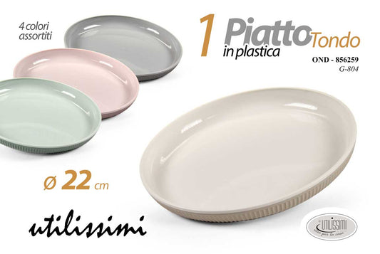 GICOS PIATTO TONDO IN PLASTICA CM.22 COLORI ASSORTITI