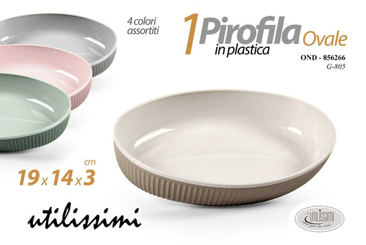 GICOS PIROFILA OVALE IN PLASTICA CM.19X14X3 COLORI ASSORTITI