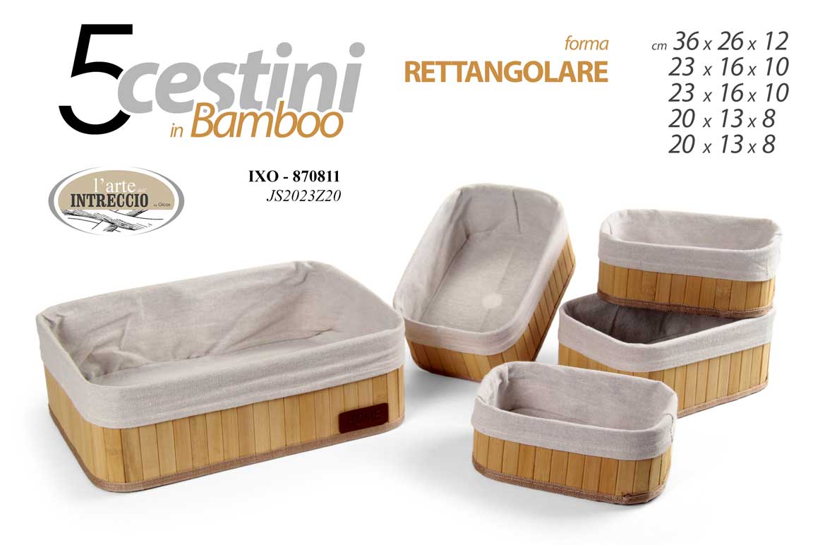 GICOS CESTINO IN BAMBOO RETTANGOLARE CM.23X16X10