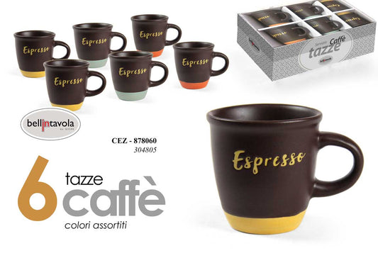 GICOS SERVIZIO CAFFE' TAZZE 6PZ COLORI ASSORTITI 878060