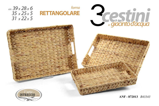 GICOS CESTINO IN GIACINTO D'ACQUA RETTANGOLARE CM.31X22X5