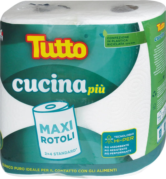 TUTTO CUCINA PIU' ASCIUGATUTTO 2 VELI 200 STRAPPI 2 ROTOLI