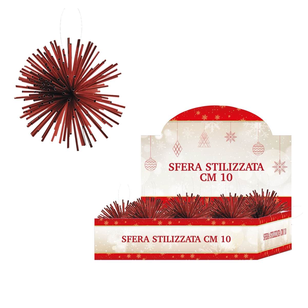 KASAVIVA NATALE SFERA STILIZZATA CM.10 ROSSO