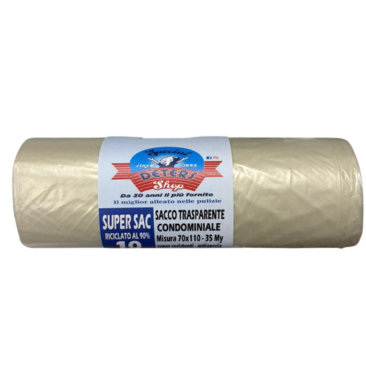 SDS SUPER SAC SACCO TRASPARENTE CONDOMINIALE CM.70X110 - 35 MY ROTOLO 10PZ 110L