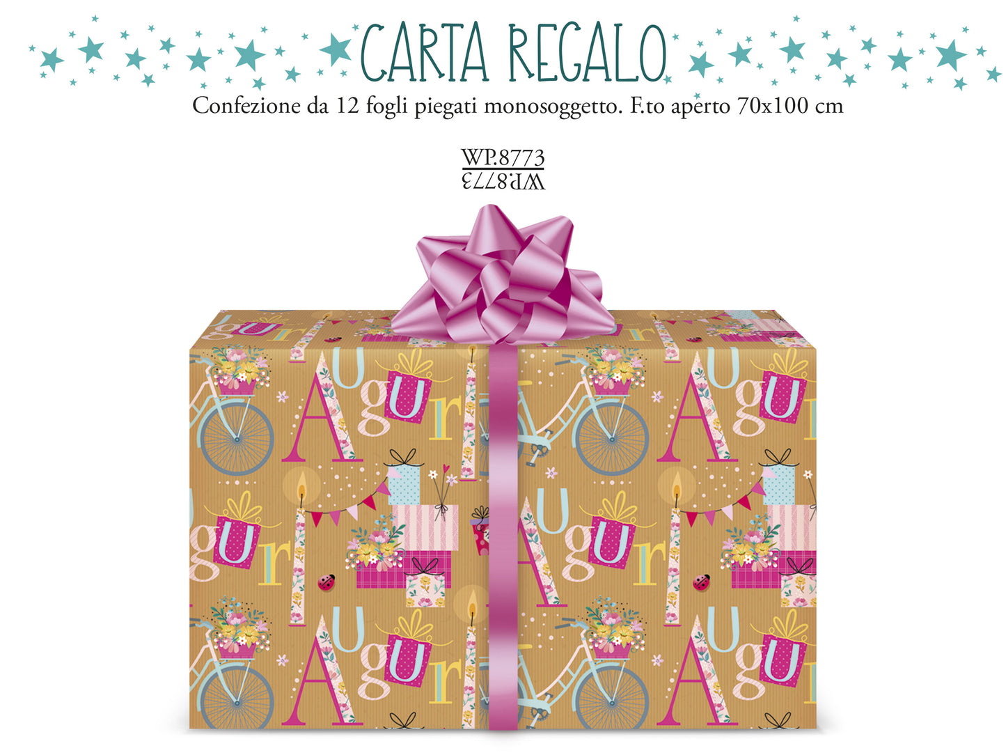 CROMO NB CARTA REGALO FEMMINILE KRAFT CM.70X100 WP.8773