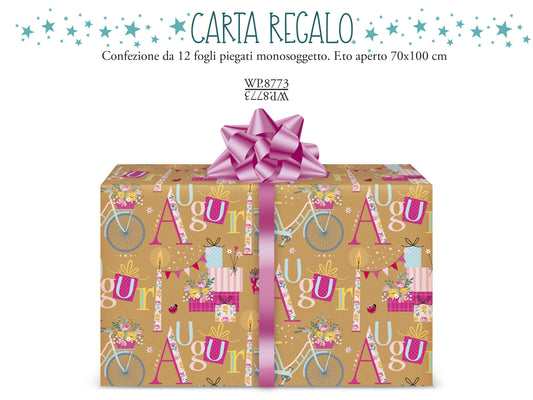 CROMO NB CARTA REGALO FEMMINILE KRAFT CM.70X100 WP.8773